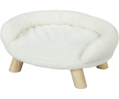 Koduva Gyvūno lova katėms ir šunims iki 5kg / 30 cm, skalbiamas pliušinis užvalkalas, kreminė balta, 47 x 40 x 20 cm