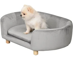 Koduva Gyvūnų sofa lova šviesiai pilka, Dutch velvet, biržos kojos, 86 x 55 x 33 cm