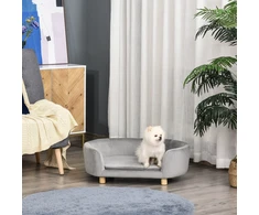 Koduva Gyvūnų sofa lova šviesiai pilka, Dutch velvet, biržos kojos, 86 x 55 x 33 cm