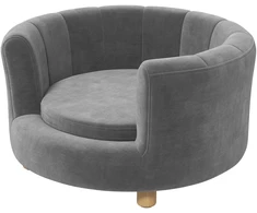 Koduva Gyvūnų sofa šunims ir katėms, medinės kojos, pakelta, pilka, 65 x 64 x 37 cm