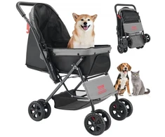 VEVOR Gyvūnų vežimėlis GS303, sulankstomas, 4 ratų, iki 20 kg