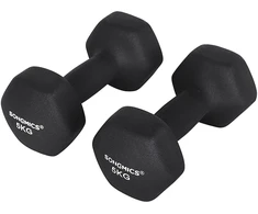 Koduva Hanteliai, 2 vnt. rinkinys, po 5kg, juodi, ketaus su vinilo danga
