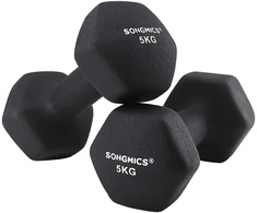 Koduva Hanteliai, 2 vnt. rinkinys, po 5kg, juodi, ketaus su vinilo danga