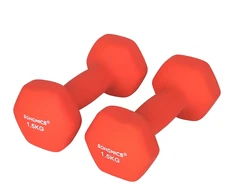 Koduva Hantelių rinkinys, 2 vnt., 2 x 1,5kg, vinilu dengtas ketus, oranžinis, 7 x 15 cm