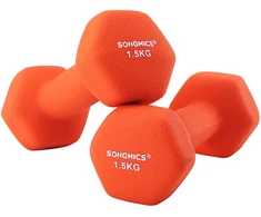 Koduva Hantelių rinkinys, 2 vnt., 2 x 1,5kg, vinilu dengtas ketus, oranžinis, 7 x 15 cm