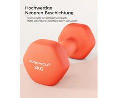Koduva Hantelių rinkinys, 2 vnt., oranžinis, ketaus su neopreno danga, 2 x 3kg, 20 x 9 cm