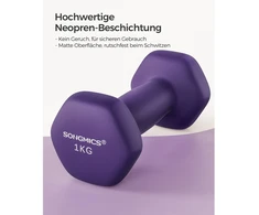 Koduva Hantelių rinkinys, 2 vnt., violetinis, ketaus su neopreno danga, 2 x 1kg