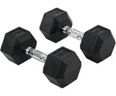 Koduva Heksagoninių hantelių rinkinys, 2 vnt., 2 x 10 kg, juodas, metalas ir guma