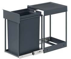 Koduva Įmontuojama virtuvės šiukšliadėžė spintelei, 20 l, pilka, 34,7 x 25,7 x 43,4 cm