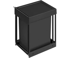 Koduva Įmontuojama virtuvinė šiukšliadėžė spintelei, 20 l, juoda, 34,7 x 25,7 x 43,4 cm