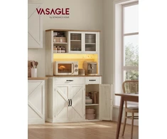 Songmics Indauja su apšvietimu ir įkrovimo stotele, 106,5 x 39,5 x 180,6 cm, balta