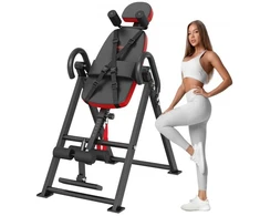 Koduva Inversinis stalas VEVOR QD003, plienas ir PU oda, raudona/juoda, iki 136 kg