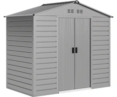 Koduva Įrankių sandėliukas 2,43 m², 213 x 131 x 192 cm, su dvišlaičiu stogu, rakinamos stumdomos durys, pilkas