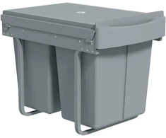 Koduva Ištraukiamas šiukšliadėžės įdėklas, 2 x 20 l, pilkas, plastikas ir metalas