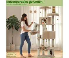 Koduva Kačių draskyklė, 206 cm aukščio, 60 x 50 cm, su 13 draskymo stulpelių, ruda