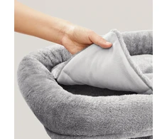 Koduva Kačių draskyklė su didele platforma ir 2 pliušinėmis landomis, 49 x 32 x 74 cm, šviesiai pilka