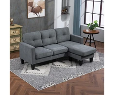 Koduva Kampinė sofa L formos, perstatoma šezlongo dalis, tamsiai pilka