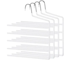 Koduva Kelnių pakabos, 4 vnt. rinkinys, metalinės su PVC danga, 32 x 0,5 x 35 cm