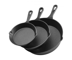 Koduva Ketaus keptuvių rinkinys VEVOR, 3 vnt., juodas, 160/220/265 mm