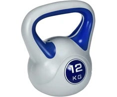 Virdulys Koduva Kettlebell svarmuo, 12 kg, plokščias pagrindas, plati rankena, plastiko danga, mėlynas, 24 x 17 x 28 cm