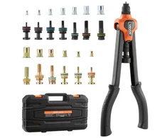 VEVOR Kniedžių veržlių įrankio rinkinys DY-8805A, 42 cm, oranžinis / juodas, su 13 įtvarų ir 130 veržlių