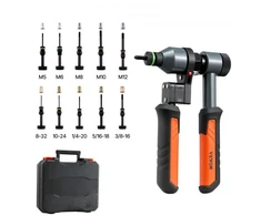 VEVOR Kniedžių veržlių įrankio rinkinys DY-8809, 21 cm, oranžinis / juodas, su 10 antgalių ir 100 veržlių