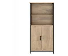Songmics Knygų lentyna su 2 atvirais skyriais, reguliuojamomis lentynomis, 60 x 35 x 124,5 cm, ruda-juoda