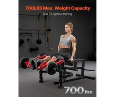 VEVOR Kojų tiesimo ir lenkimo treniruoklis UB2908, juoda / raudona, 139 x 137 x 72 cm, iki 318 kg