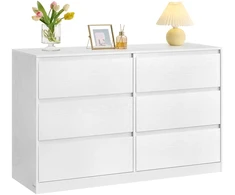 Koduva Komoda su 6 stalčiais miegamajam, 40 x 119,4 x 75 cm, sniego baltumo