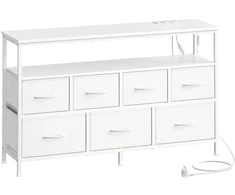 Koduva Komoda su LED apšvietimu, 113,8 x 68,1 cm, 5 stalčiai, 1 lentyna, balta
