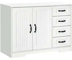 Koduva Komoda–sideboard spintelė, modernus stilius, 4 stalčiai, 1 spintelė, balta, 105 x 40 x 76 cm