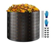 Koduva Komposto dėžė VEVOR, HDPE, juoda, 1000 l, 335 x 90 cm