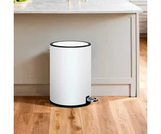 Koduva Kosmetinė šiukšliadėžė su dangčiu, 3 l, balta, iš plienu dengto plieno, su „Softclose“