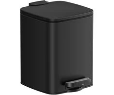 Koduva Kosmetinė šiukšliadėžė su pedalu, 6 l, juoda, plieninė, 23,9 x 19,3 x 25,5 cm