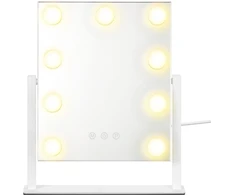 Koduva Kosmetinis veidrodis su LED apšvietimu, 15 lempučių, jutiklinis valdymas, baltas, 58 x 43 cm
