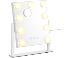 Koduva Kosmetinis veidrodis su LED apšvietimu, 15 lempučių, jutiklinis valdymas, baltas, 58 x 43 cm