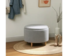 Koduva Laikymo pufas, Teddyfleece, pilkas, 56 x 56 x 42 cm