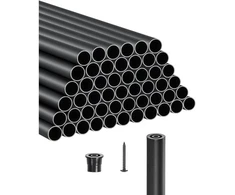 Koduva Laiptų baliustrai VEVOR, 51 vnt., aliuminis, juodi, Ø19 x 91 cm