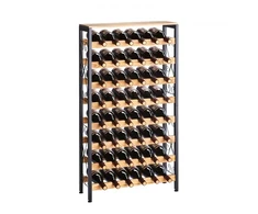 Koduva Laisvai pastatoma vyno lentyna VEVOR, 48 buteliams, 8 aukštų, geležis ir pušies mediena, 66 x 24 x 119 cm