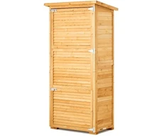 VEVOR Lauko daiktų laikymo spinta HL-001, kedro mediena ir aliuminis, natūrali medžio spalva, 80 x 50 x 162 cm