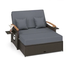 Koduva Lauko daybed komplektas su saugojimo ottomanu, pilkas