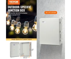 Koduva Lauko elektros jungiamoji dėžutė VEVOR, ABS plastikas, juoda, 53 x 43 x 20 cm