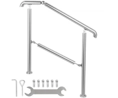 Koduva Lauko laiptų turėklas VEVOR BXG-3STEP, 304 nerūdijantis plienas, sidabrinis, 106 x 86 cm