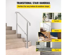 Koduva Lauko laiptų turėklas VEVOR BXG-5STEP, 304 nerūdijantis plienas, sidabro spalvos, 161 x 86 cm