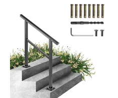 Koduva Lauko laiptų turėklas VEVOR LZHG-3FT, aliuminis, juodas, 91 x 90 cm, 2-3 pakopoms