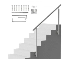 VEVOR Lauko laiptų turėklas, nerūdijantis plienas, sidabrinis, 150 cm