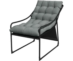 Koduva Lauko lounge kėdė, storas paminkštinimas, nerūdijančio plieno rėmas, 62 x 110 x 88 cm, pilka / juoda