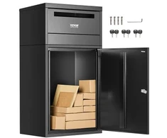 Koduva Lauko siuntų dėžė VEVOR PB-266C su spyna, cinkuotas plienas, juoda, 50 x 32,5 x 90,9 cm