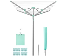 Koduva Lauko skėtinis skalbinių džiovintuvas su uždangalu, 45 m virve, sidabrinis, 139,2 x 139,2 x 182 cm