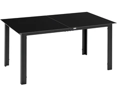 Koduva Lauko stalas 6 asmenims, juodas, 150 x 90 x 74 cm, grūdintas stiklas